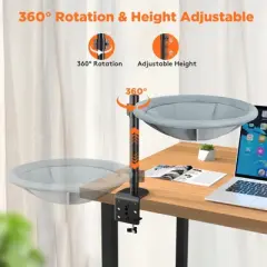 JOEJOY Cat Desk Bed - Cat Hammock, Adjustable Cat Shelf Bed for Indoor Cats, Easy Installation, Modern Cat Furniture for Home and Office