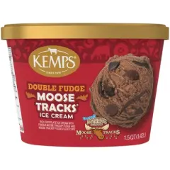 Kemps Double Fudge Moose Tracks Ice Cream - 48oz