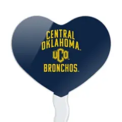 Central Oklahoma Bronchos Logo Heart Love Cupcake Picks Toppers Decoration Set of 6