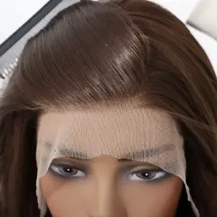 Jessie's Wig 10 Inch Straight Short Bob Lace Wigs Synthetic Hair 13*6 Lace Brown 1 Pc/Pack