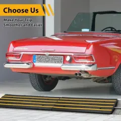 Rubber Driveway Curb Ramps, 15 Ton Capacity Heavy Duty Car Ramp, 2.5 Inch High Curbside Bridge Ramp, 4ft Motorcycle Ramp for Loading Dock Garage