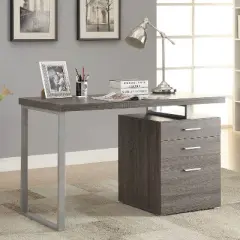 Coaster Home Furniture 47.25-Inch Home Office Writing Study Desk Laptop Computer Table with File Cabinet and Drawer Storage, Weathered Gray