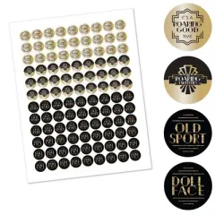 Big Dot of Happiness Roaring 20's - 1920s Art Deco Jazz Party Round Candy Sticker Favors - Labels Fits Chocolate Candy (1 sheet of 108)