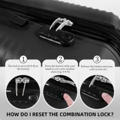 New York XPress SQ-249 Luggage Sets 3 PC Hard side Expandable with Spinner Wheels,Lightweight for Trips 20" 24" 28"