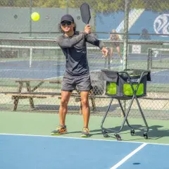 GoSports Ball Caddy with Wheels - Portable Cart holds 140 Pickleballs or 175 Tennis Balls - Black