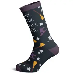 Crazy Dog Women's Why Yes Actually I Can Drive A Stick Socks Funny Halloween Party Witch Graphic Novelty Footwear