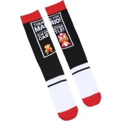 Nintendo Super Mario Bros. Socks Men's Retro NES Video Game 3 Pack Crew Socks Black