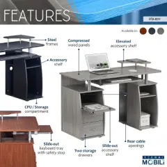 PAGED Gaming Desk Modern Computer Desk Versatile Office Desk with Storage for Study, Living Room