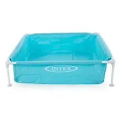 Intex 57173EP 4 Foot x 4 Foot Wide x 12 Inch Tall Miniature Outdoor Above Ground Frame Kiddie Swimming and Teaching Pool for Ages 3 and Up, Blue