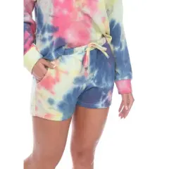 Women's Tie Dye Lounge Top & Shorts Set - White Mark