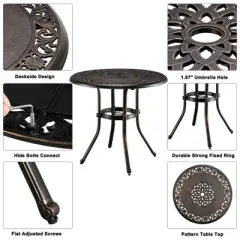 Karl Home Round Metal Outdoor Side Table