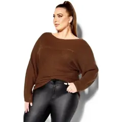 Women's Plus Size Romance Sweater - copper | CITY CHIC