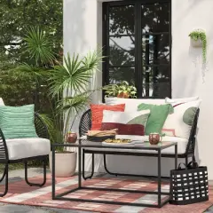 5'x7' Dashed Stripe Outdoor Rug Warm - Threshold&trade;