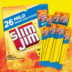 Slim Jim Plain Meat Sticks - 7.28oz/26ct