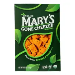Mary's Gone Crackers Cheezee Plant-Based Cheese & Herb Crackers - Case of 6/4.25 oz