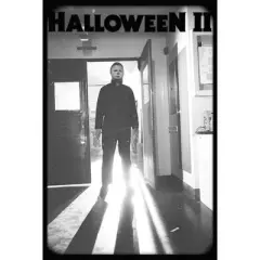 Junior's Halloween II Michael Myers Black Logo Racerback Tank Top