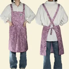 Unique Bargains Cross Back Aprons with Pockets Adjustable Painting Pinafore Purple 1 Pc