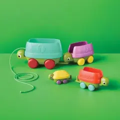 Turtle Pull Along Toy - Gigglescape&trade;: Silicone, 18+ Months, Problem Solving, Fine Motor Skills, No Assembly, 4 Pieces