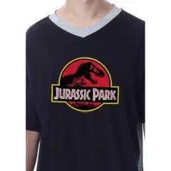 Jurassic Park Mens' Dinosaur Film Logo Sleep Pajama Dress Shirt
