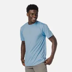 Vapor Apparel Men's UPF 50+ UV Sun Protection Solar Short Sleeve T-Shirt - Columbia Blue, Medium