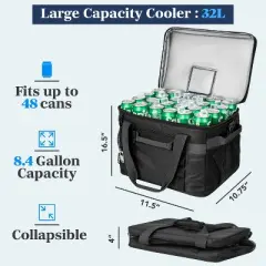 OPUX Soft Sided Cooler Bag, Insulated Collapsible Portable Leakproof with Shoulder Strap, Beach Camping Travel Road Trip
