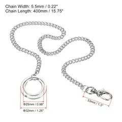 Unique Bargains Nickel Plated Metal Wallet Jeans Belt Handbag Lobster Clasp Chains