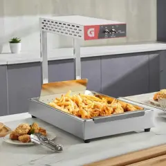 Food Heat Lamp Bulbs Electric Commercial Food Warmer Lamp with Free-Standing, 750W Heat Lamp, Stainless Steel Food Warmer