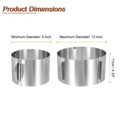 Unique Bargains Adjustable Stainless Steel Nonstick Retractable Round Cake Ring