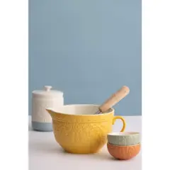 Mason Cash Home to Roost Mini Bowl Set, 4 Ceramic Prep Bowls with Hen and Cockerel Designs