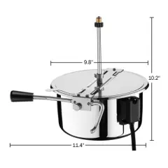 Great Northern Popcorn 10-oz. Replacement Kettle for Popcorn Machines With Lid, Stirrer and Gear Shaft