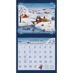 Lang 2024 Wall Calendar 24"x12"  Folk Art