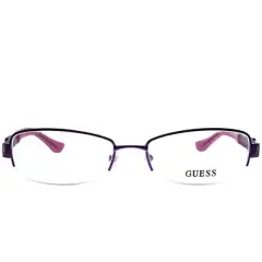 Guess GU 2290 PUR Womens Semi-Rimless Eyeglasses Purple 52mm
