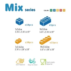 UNiPLAY Mix 60pc Set Soft Building Blocks for Early Learning Educational and Sensory Toy for Infants and Toddlers