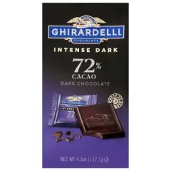 Ghirardelli INTENSE DARK Chocolate Candy SQUARES, 72% Cacao - 4.1oz