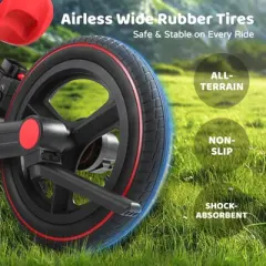 Itopfox 6-in-1 Foldable Toddler Bike with Push Handle, Training Wheels & Pedals for Kids 18-60 Months Adjustable Balance Bike for Boys & Girls