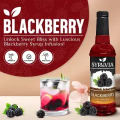 Syruvia Blackberry Syrup - 25.4 fl oz. Premium Flavoring Syrup