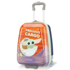 American Tourister Disney Star Wars Carry-On Upright Suitcase and Backpack Travel Set with Spinner Wheels and Organizing Compartments, Baby Yoda