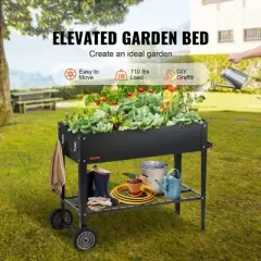 Mojgar Raised Garden Bed, Galvanized Metal Planter Box, Elevated Outdoor Planting Boxes with Legs