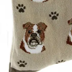 Novelty Socks 15.25" Bulldog Sock Daddy Socks Tan Premium Quality E & S Pet  -  Socks