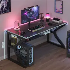 Computer Desk, Gaming Desk, Writing Desk, Student Computer Desk, Oversized, Modern Ergonomic Racing Style Desk Workstation for Adults and Teenagers