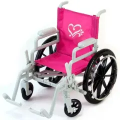 Sophia&rsquo;s Wheelchair, Cast and Crutches Set for 18" Dolls, Hot Pink