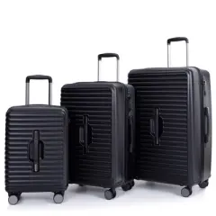 3 PCS Hardshell Luggage Set, PC+ABS Lightweight Suitcase with Two Hooks, Spinner Wheels, TSA Lock(21/25/29)-ModernLuxe