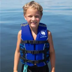 Swimline Children's USCG Approved Swimming Pool Camouflage Vinyl Life Vest - Blue/Black - Youth Large