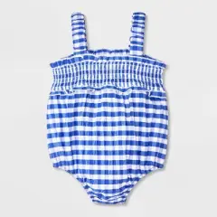 Baby Girls' Gingham Romper - Cat & Jack&trade; Blue