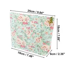 Unique Bargains Women's Durable Cosmetic Bag Green 1 Pc