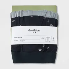 Men's Paper Boat Print Boxer Briefs 2pk - Goodfellow & Co&trade; Black