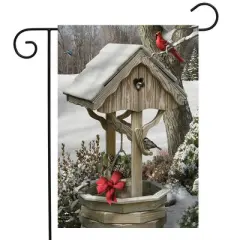 Briarwood Lane Winter Garden Flag 12x18 For Outdoor Winter Wishes Well For Winter Garden Flag Flags For Outside