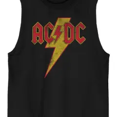 ACDC Lightning Bolt Logo Adult Black Graphic Tank Top