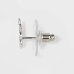 Sterling Silver Cubic Zirconia Leaf, Crawler and Teardrop Stud Earring Set 3pc - A New Day&trade; Silver