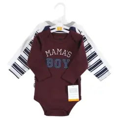 Hudson Baby Infant Boy Cotton Long-Sleeve Bodysuits, Mamas Boy